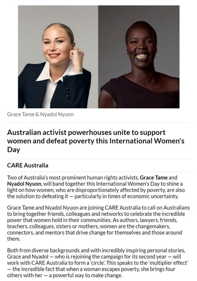 CARE Australia Press Release